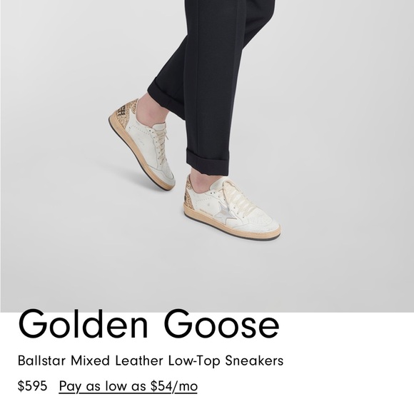 Golden Goose Ballstar Mixed Leather Low-Top Sneakers. Size 39 - Picture 3 of 12